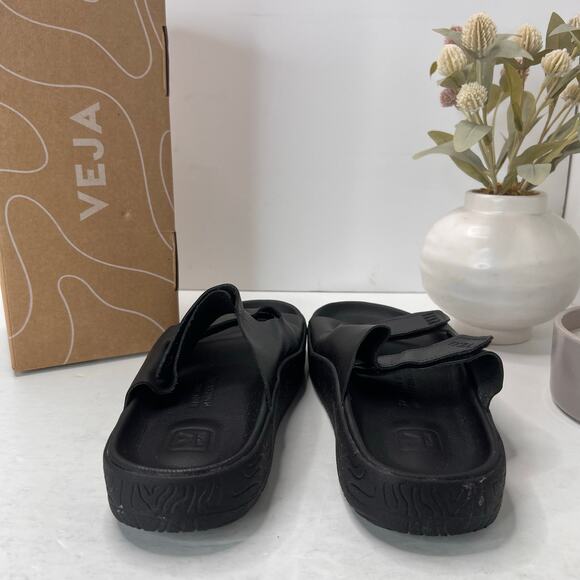Veja Etna O.T. Leather Hook & Loop Sandal Black Women's 8M/Men's 6/EU 39 - Picture 3 of 10